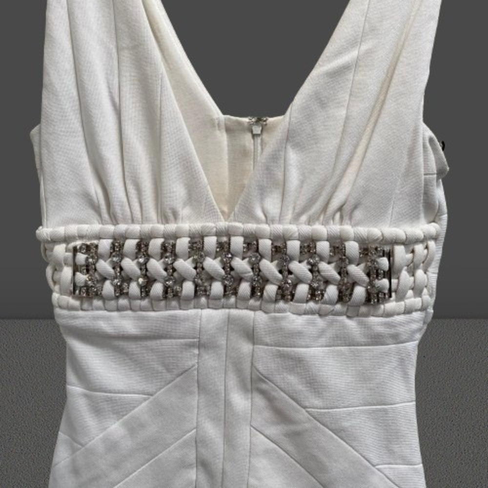 NEW Sky Women's Bodycon Rhinestone Mini Dress White Medium‎ - Picture 2 of 5